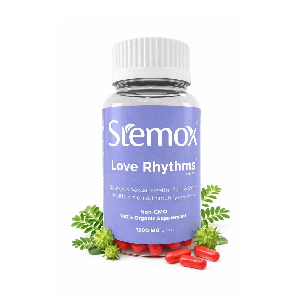 Love Rhythms L-Arginine 500MG & Tribulus Terrestris for Men – Supporto Stamina & Vitality - Non-GMO, 100% Integratori Organici per Uomo - Active Lifestyle & Physical Wellness - 60 Capsule