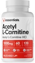 Bucked Up Acetyl L-Carnitina 1000mg Per la manutenzione, Supporta la funzione del cervello Essentials (60 Serve, 120 capsule)