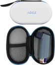 AGOZ Asthma Inhaler Medicina Borsa da viaggio per bambini e adulti - Custodia protettiva per custodia medica con chiusura a cerniera e cinturino da polso (bianco)