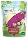 Cibo per vivere la polvere di succo di ribes nero organico, 8 once — Non OGM, crudo, Kosher, Superfood vegano, Bulk, Ricco in antiossidanti, Grande per succhi, bevande e smooti, Contiene Maltodextrin
