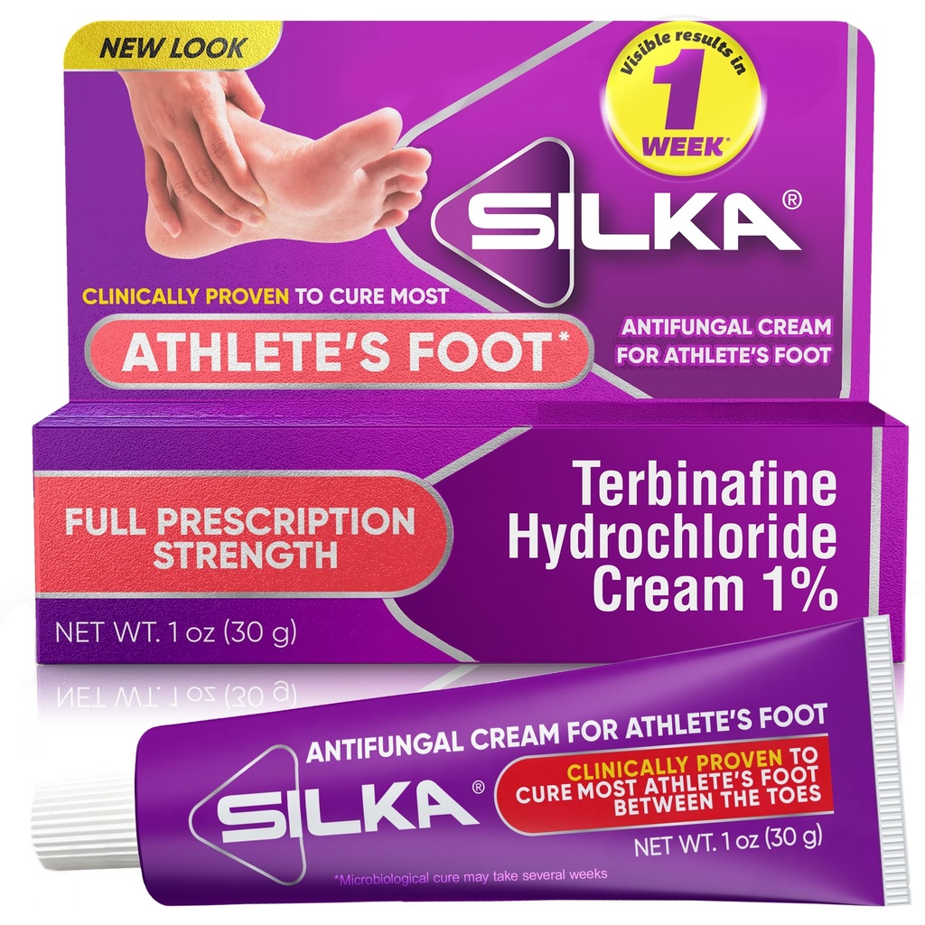 SILKA Crema Anti-Fungal, Trattamento Clinico Anti-Fungus Foot, Jock Itch & Ringworm Remedy, Massima resistenza, Rilievo ad azione rapida da prurito & Burning, 1 Oz
