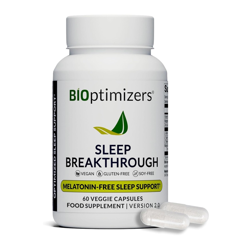 BIOptimizers Sleep Breakthrough Capsules - Integratore di Supporto Naturale | Rilievo Calmante per Adulti | Non-Habit Forming | 60 Capsule