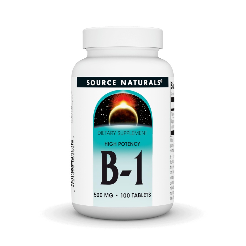 Vitamina B-1 Thiamin 500mg Alta potenza, 100% puro - 100 compresse
