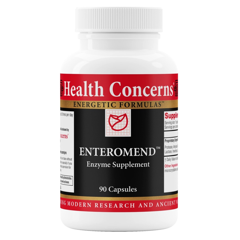 Preoccupazione salute Enteromend – Integratore di enzima digestivo per la salute del fegato, Bloating & Food Sensitivity Relief – Supporto intestinale e digestivo – Protease, Amylase, Lactase & Peptidase – 90 capsule