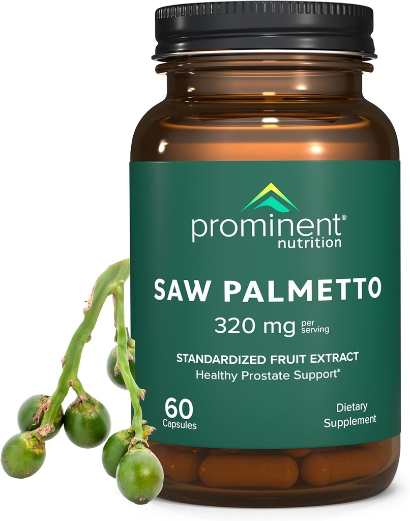 Integratore di Palmetto di Sega di Nutrizione Prominente, Supporto per la prostata sano ha visto Palmetto per gli uomini, supplemento per la salute urinaria, 160 mg, 30 giorni di alimentazione