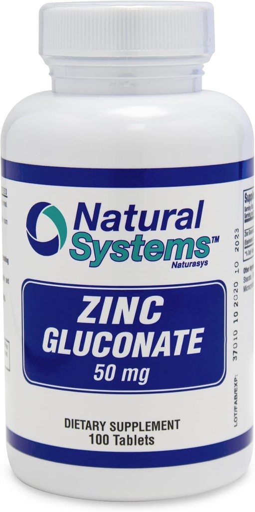 Sistemi naturali Zinc Gluconate 50 mg - Supporta il tuo sistema immunitario - Aiuta la resistenza di ossa e del muscolo - Minerali elementali per la tua dieta - Great Nutrition Supplement