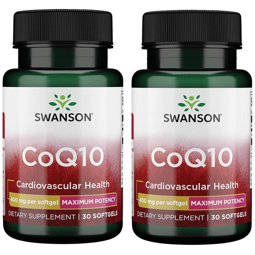 Swanson CoQ10 - Aiuta a promuovere la salute del cuore, il supporto energetico, & Aids salute generale del sistema cardiovascolare - aiuta a mantenere il coenzima Q10 supplemento - (30 Softgels, 400mg ogni) (2 pacchetto)
