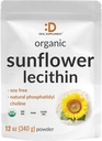 Lecitina di girasole organica, 12oz – Soia libera, pianta a base, naturale occurring Phosphatidyl Choline – Supplemento di lattazione per le donne – Non OGM