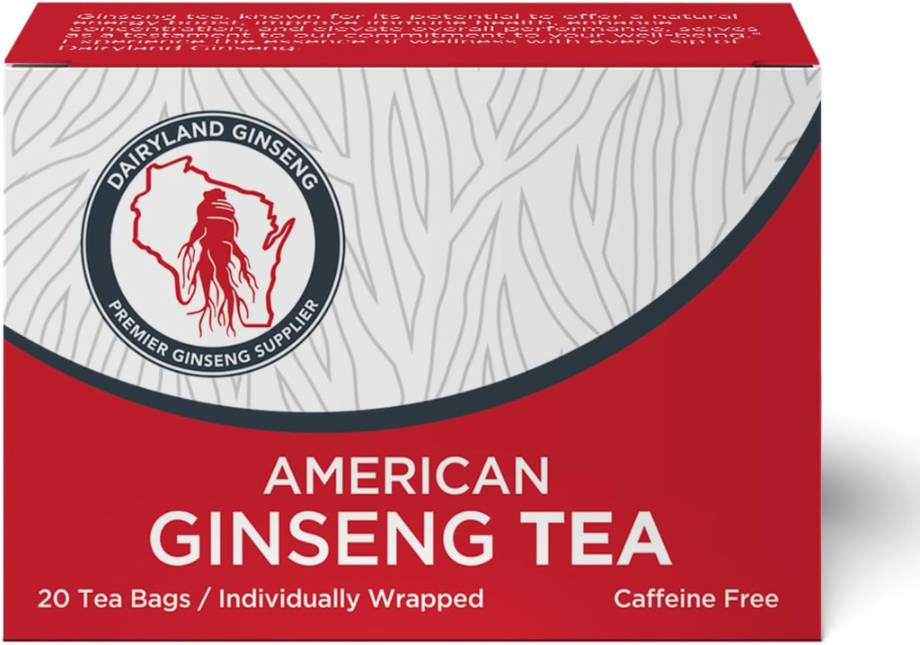 Dairyland American Ginseng Tea Bags (Jack) - Premium Wisconsin Ginseng Tea - Non-GMO, Gluten Free