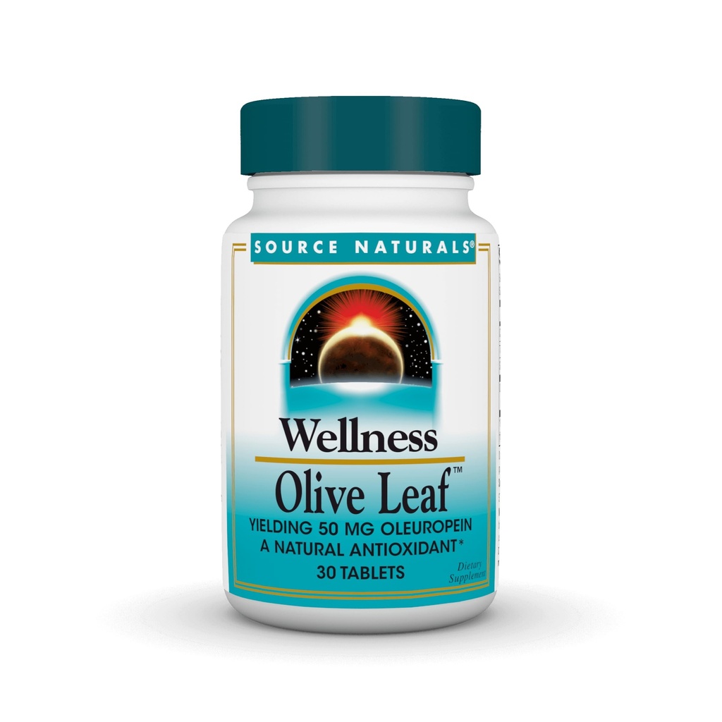 Fonte Naturals Wellness Olive Leaf - Rendimento 100 mg Oleuropein un Antiossidante Naturale* - 30 compresse