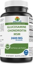 Brieofood Triple Strength Glucosamine Chondroitin MSM 2600mg/Serving Capsule, Supporta il giunto sano, il cartilage e il tessuto connettivo - Promuove il comfort congiunto & flessibilità 180 Conte