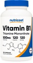 Vitamina B1 (Thiamine) 500mg, 120 capsule