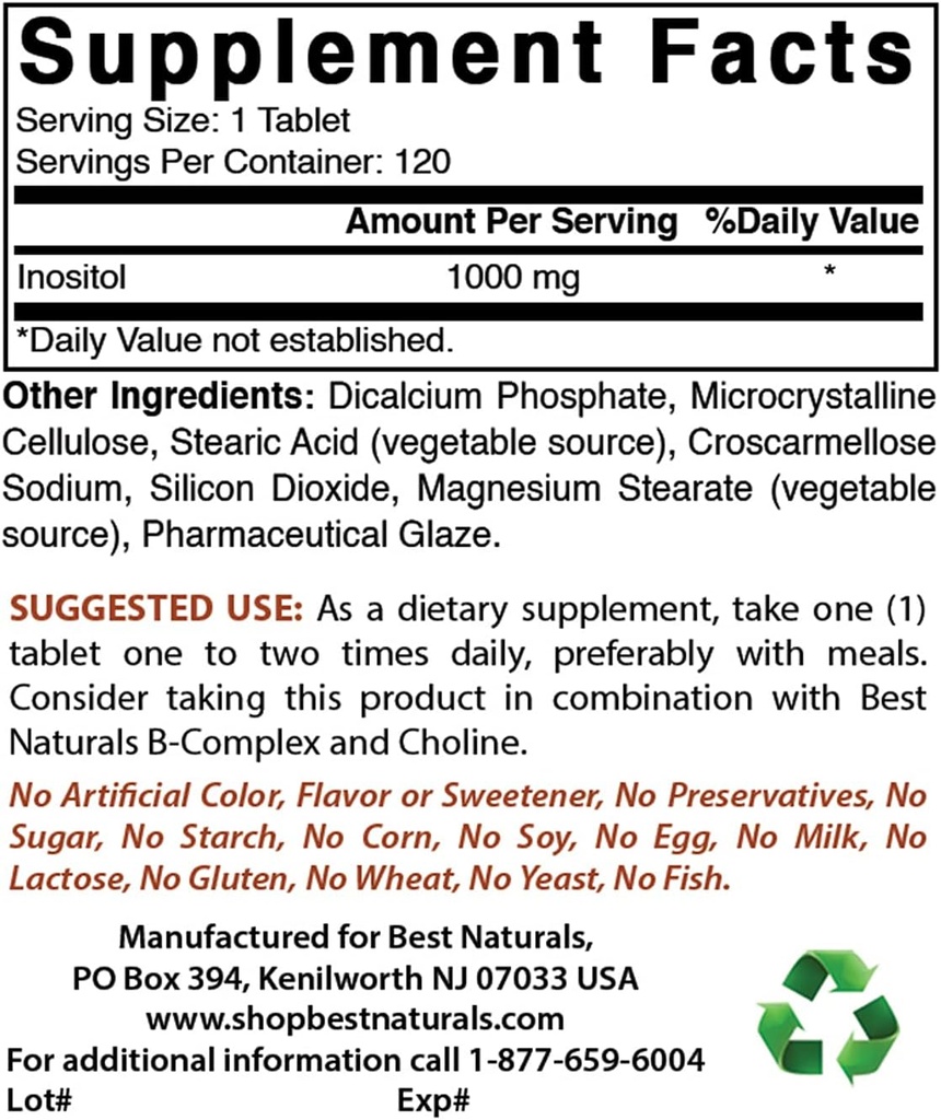 I migliori naturali inositolo 1000mg & Selenium 200 mcg