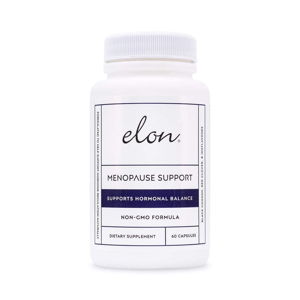 Elon Menopause Supplemento per le donne Menopause Rilievo per i flash caldi, Mood Swings & Problemi di sonno, Non-GMO Estrogen Supplemento per le donne w/Black Cohosh & Dong Quai (60 capsule)