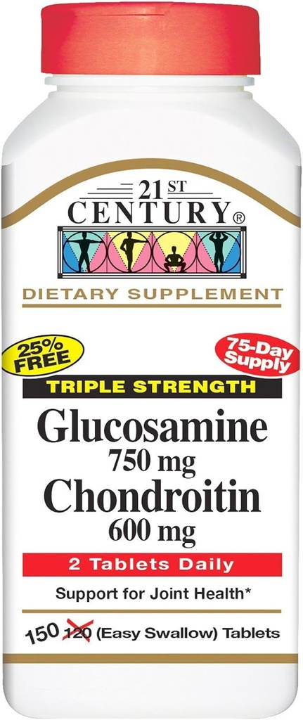 21St Century tripla resistenza Glucosamina e Condroitina - 150 compresse