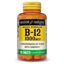 MASON Vitamina NATURAL B12, 1000 mcg Tabelle disciolte rapide, Complesso di assorbimento rapido B per sostenere l'energia normale e la funzione di Nerve, 100 compresse