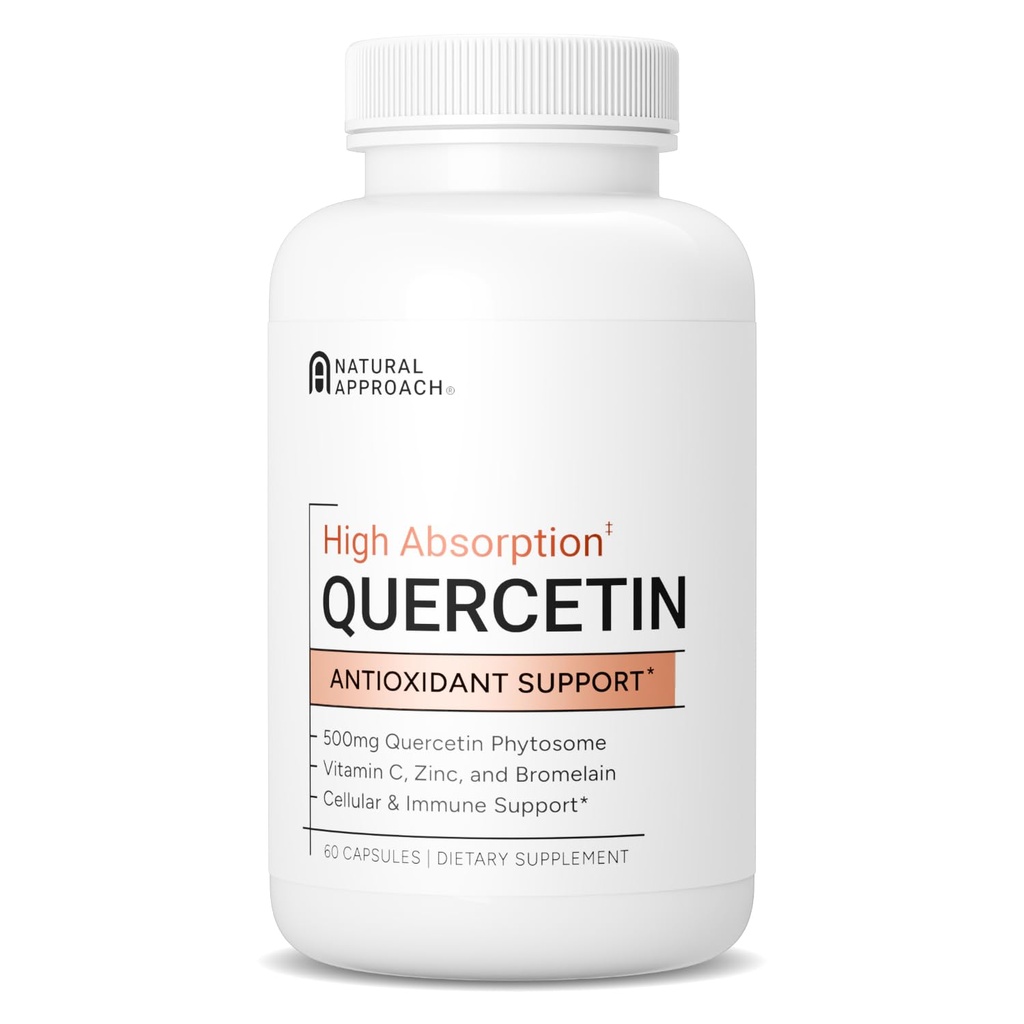 Quercetina ad alto assorbimento con bromelaina, vitamina C e zinco - 500mg Quercetin Phytosome - 50x Più assorbimento - Supporta la funzione immunitaria e la salute cellulare - USA Prodotto Supplemento - 60 capsule