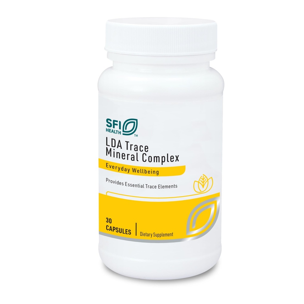 Klaire Labs SFI Health LDA Trace Mineral Complex - 11 Elementi Traccia Essenziale con TRAACS Minerali Chelati, Ipoallergenico & No Iron (30 Capsule Vegetariani)