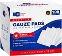 100pc Large Sterile Gauze Pads 4x4 Sterile for Wounds Bulk - 12ply Woven Gauze Sponges 4x4 Sterile - USP IV Mesh traspirante 4x4 Gauze Pad Sterile for Enhanced Absorption - First Aid Medical