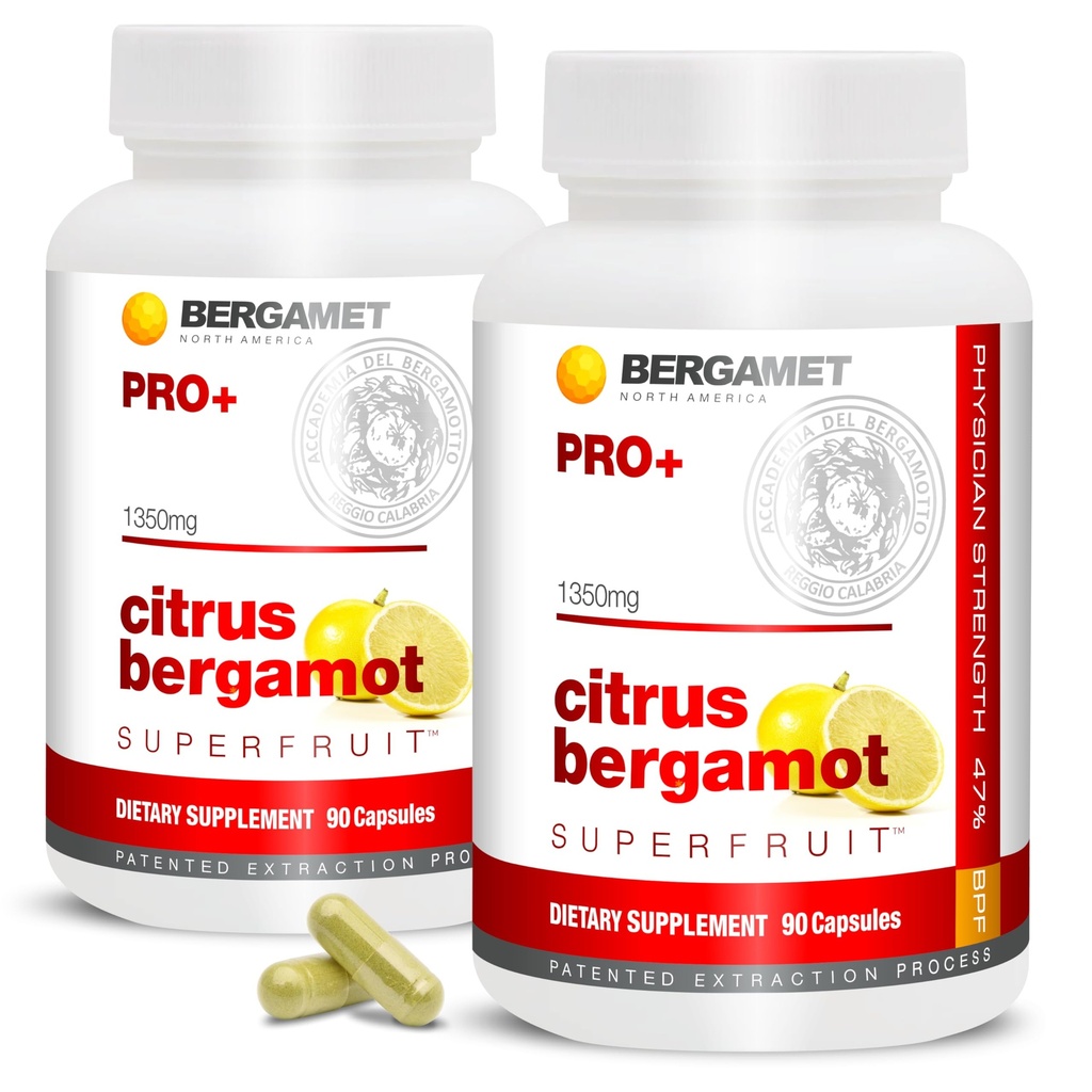 Citrus Bergamot SuperFruit PRO+ with Olive Leaf Extract - 47% BPF - 80% Polifenoli - 675mg per Serving - Worlds Strongest - Backed by Clinical Studies - Made in the USA - 180 Caps