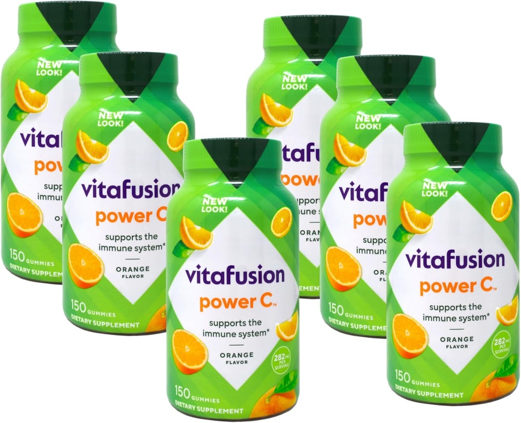 VitaFusion Power C Gummy Vitamine per Adulti Assolutamente Arancione - 150 ct, Confezione da 6