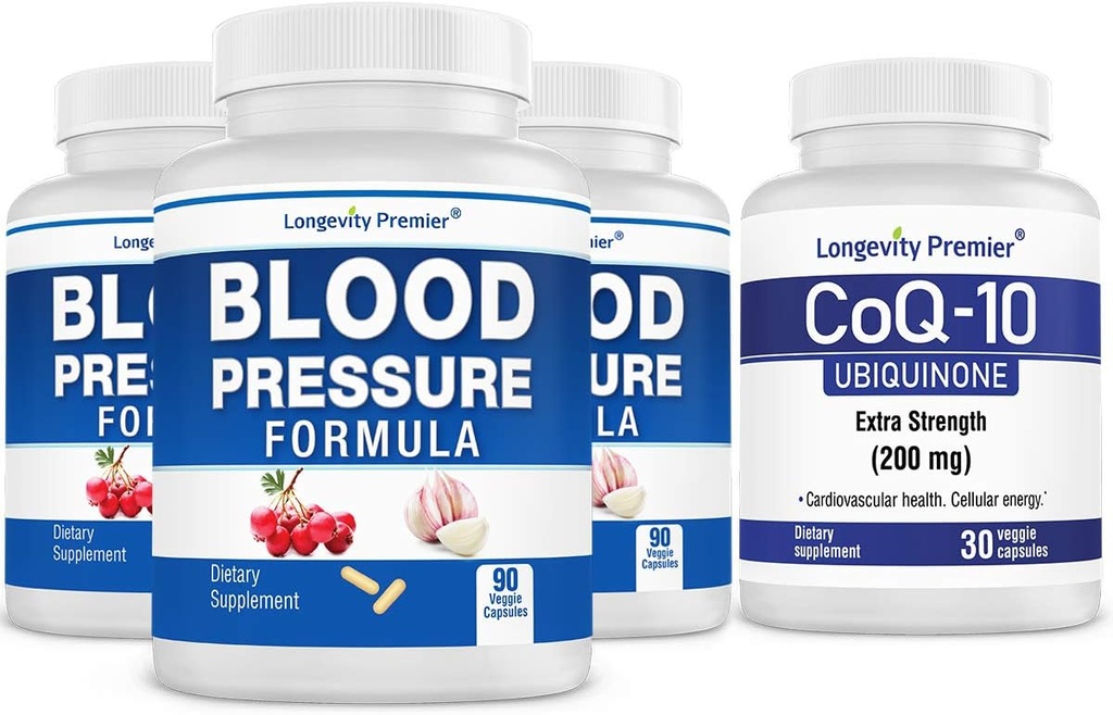 [BP Value Pack] Longevity Blood Pressure Formula 90 caps x 3 bottiglie con 1 bottiglia di CoQ10 [30 caps]