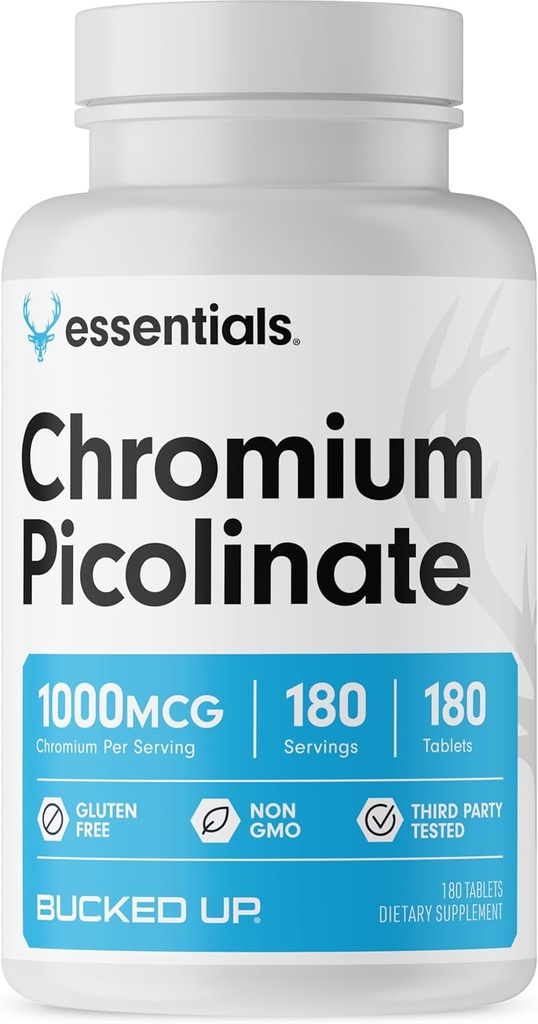 Bucked Up Cromo Picolinato 1000mcg Per Serving, Bucked Up Essentials (180 Serve, 180 compresse)