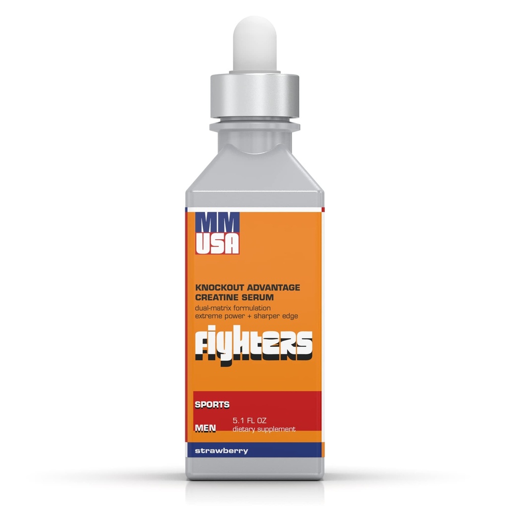 MMUSA Fighters Creatine Serum: Boost Strength, Power & Energy for Boxing. Migliorare Stamina & Muscle Build. Confezionato con MSM, Aminoacidi, Vitamine & Glucosamina. Protezione comune. Fragola, 5.1 Fl Oz