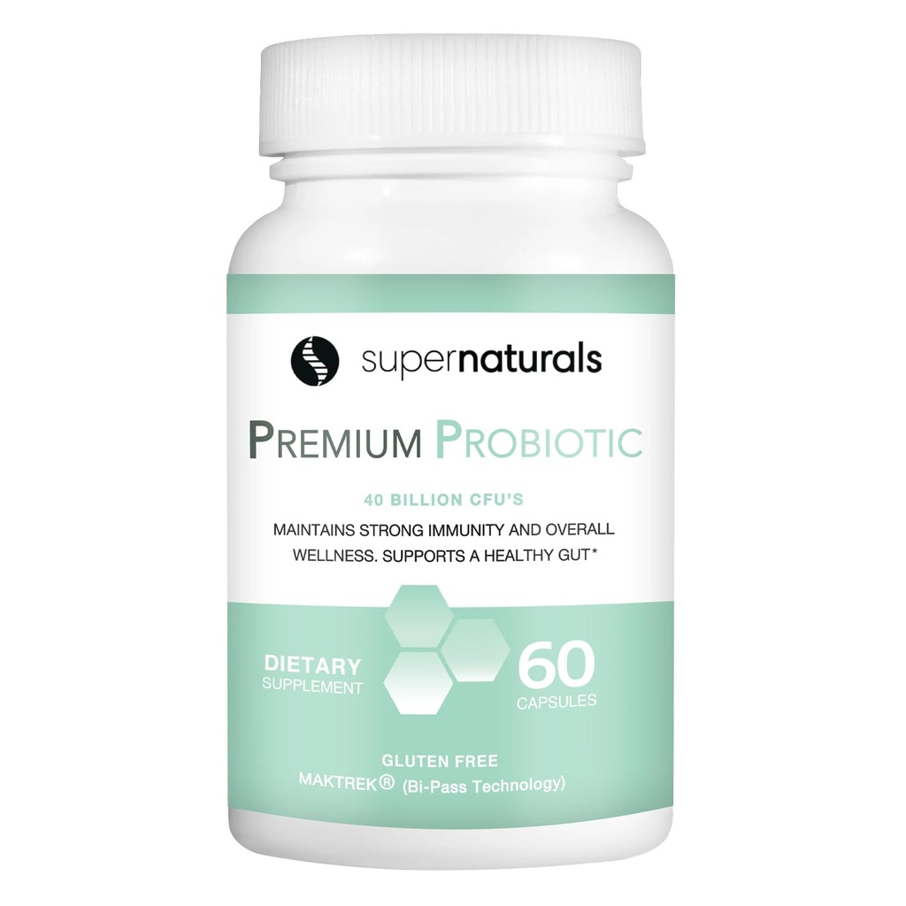 Probiotici Premium, 40 miliardi di CFU Probiotici per la salute digestiva, realizzati con tecnologia MAKTrek Bipass, Probiotici per la salute del fegato, 60 capsule probiotici
