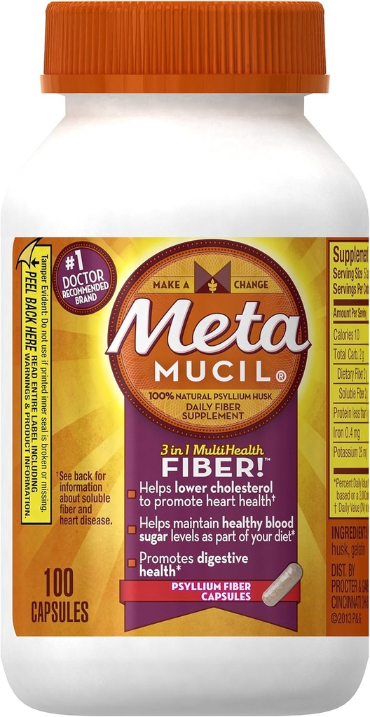 Metamucil Multi-Health Fiber Capsule di Meta 100 capsula bottiglia (OLD)