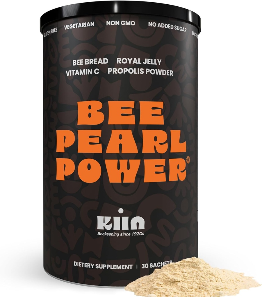 Polvere di pan di api Kiin - Polline e miele fermentati, Multivitamina naturale al 100%, Superfood per l'energia, Metabolismo, sonno, recupero, immunità