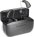Alpha Hearing Aids, AI Noise Cancellation OTC Hearing Aids for Seniors & Adults, Super Clear Sound, Long-Lasting Battery Operated Rechargeable Hearing Aid, 4 Modalità, Metallic Dark Grey