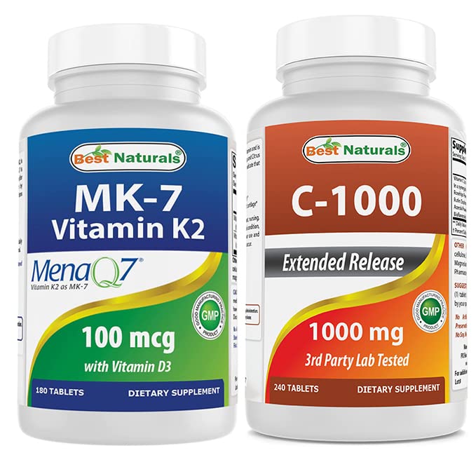 Migliore vitamina K2 (MK7) con D3 & Vitamina C 1000 mg