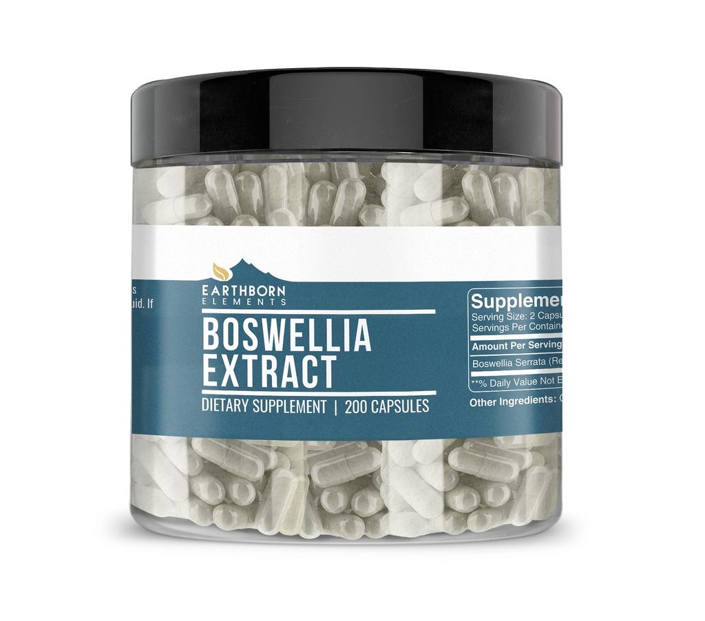 Elementi terrestri Boswellia Serrata Extract 200 Capsule, Pure & Undiluted, Senza Additivi