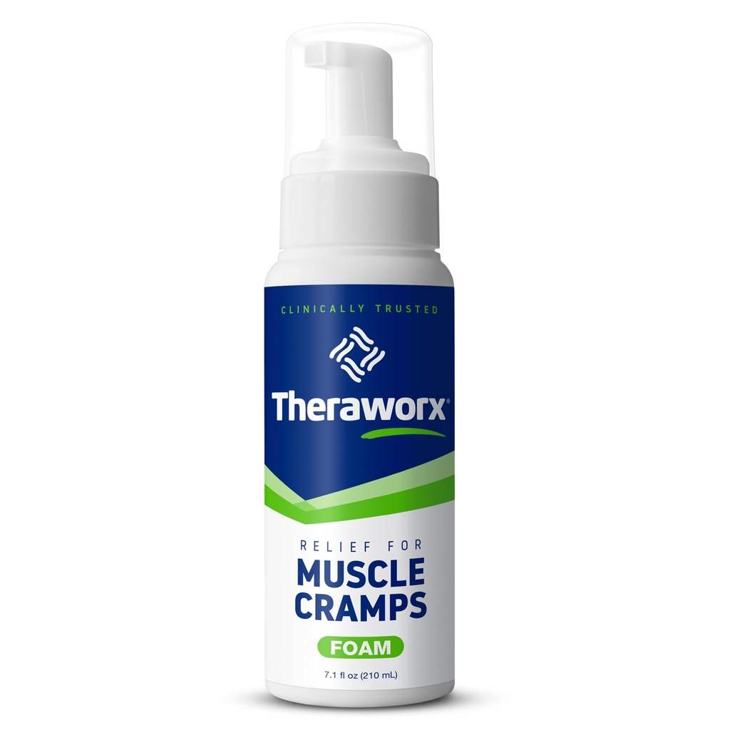 Theraworx Rilievo per Crampe Muscolo Schiuma Spasmo muscolare ad azione rapida, Soreness delle gambe con solfato di magnesio - 7.1 oz - 1 Conte