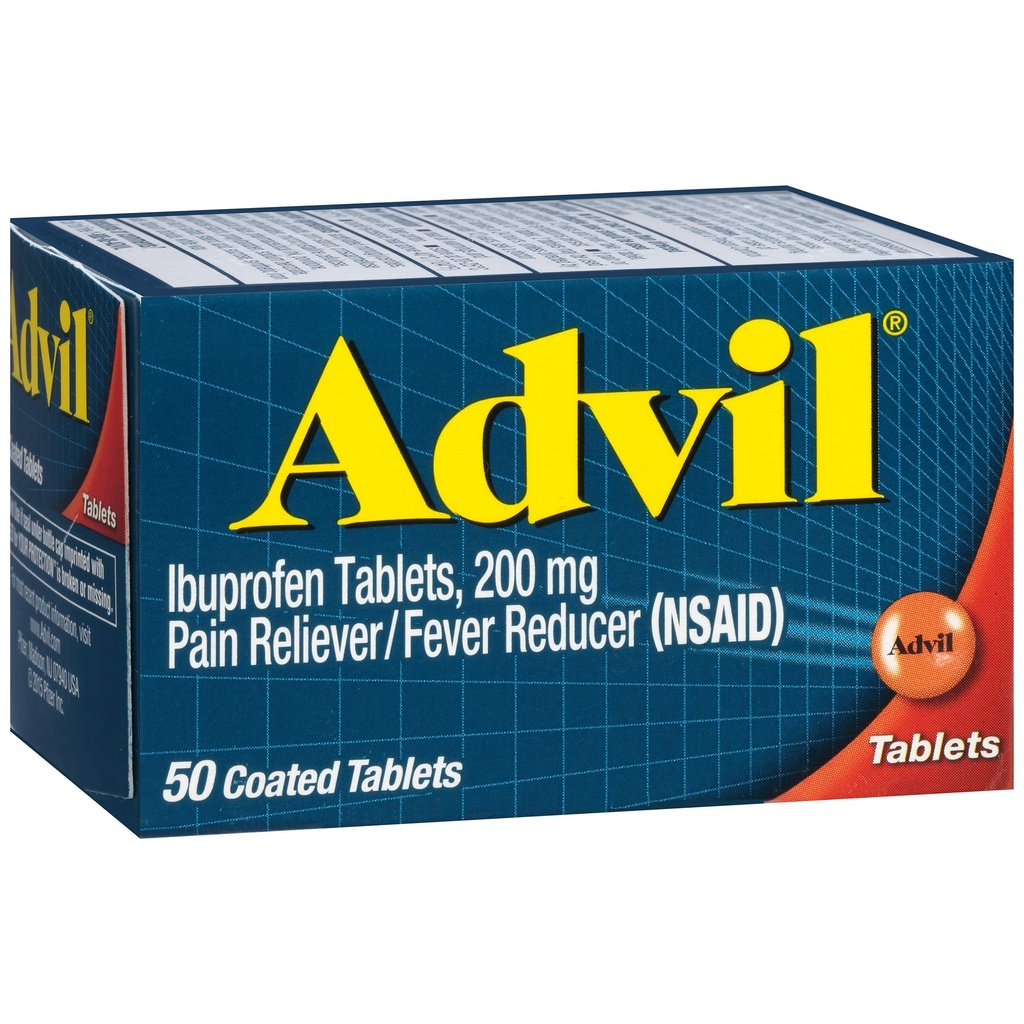 Advil Pain Reliever e Fever Riduttore, Ibuprofene 200mg per Rilievo Dolore - 50 compresse rivestite