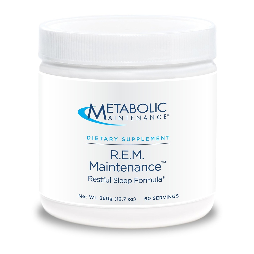 Polvere di manutenzione metabolica R.E.M. - Integratore di supporto per il rilassamento naturale con Magnesio, Melatonina, 5-HTP + Potassium - Add-in facile da bere, senza riempitivi (366g / 60 Serve)