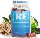 Ashwagandha & Vitamina D Gummies | Integratori dietetici | KSM 66 Ashwagandha per il supporto di calma 300mg | L-teanina Lemon Balm | Natural Herbal Non-GMO Sugar Free Gluten Gelatin Free | 1 Pack