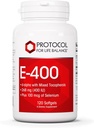 Protocollo E-400 268 (400 IU) - Vitamina E Softgels - Antiossidanti Supplemento con Selenio - d-Alpha con Tocoferoli Misti - Latticini Free & Halal - 120 Softgels