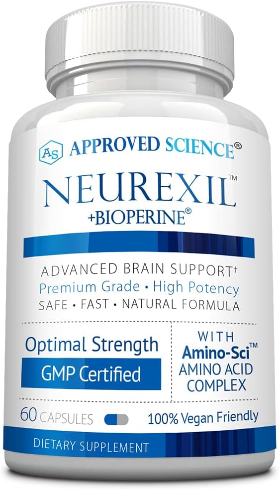 Scienza approvata Neurexil - Supporto nootropico naturale con DMAE - Migliorare la funzione del cervello, Sharpen Clarity, Boost Memory - L-tirosina, Ginkgo Biloba, Huperzine A, BioPerine - 60 capsule
