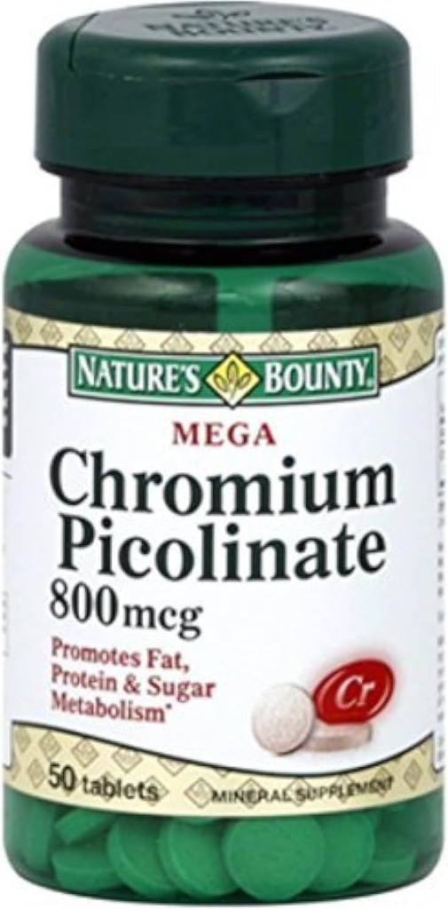 Bounty Mega Chromium Picolinate 800 mcg compresse 50 ea (Pack of 2)