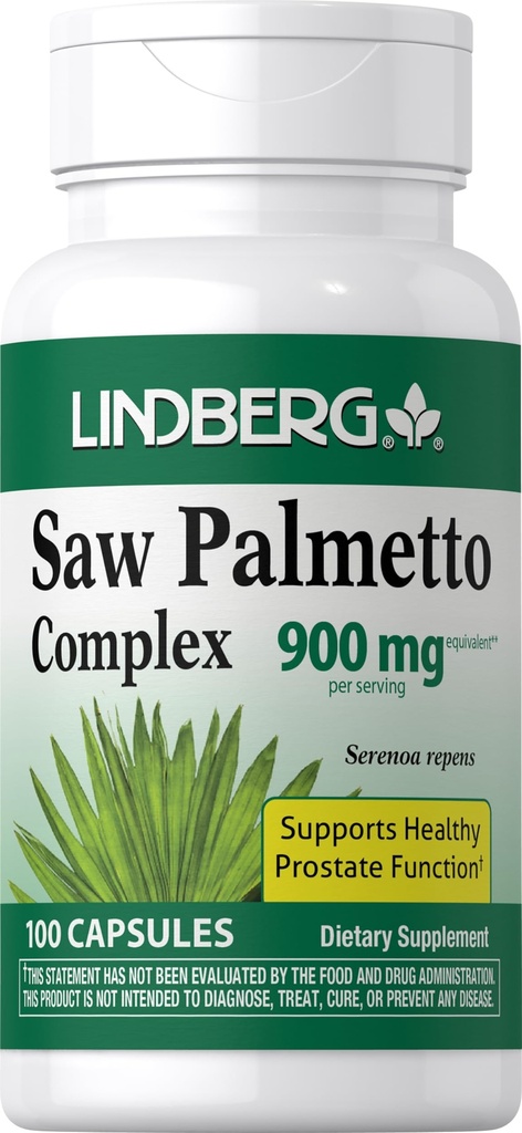 Lindberg Saw Palmetto Extract for Women and Men | 900 mg | 100 capsule | Integratore Blend | Serenoa Repens | Non-GMO, Gluten Free