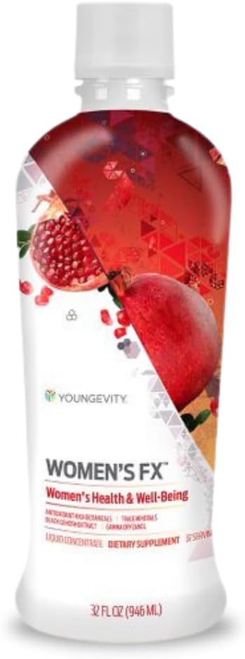 Youngevity Femminile FX con Nero Cohosh, 32 Oz – Integratore Naturale Bevanda - Menopausa Rilievo e All-Essential, Vitamine in Una Bottiglia