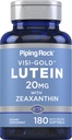 Piping Rock Lutein e Zeaxanthin Supplemento | 20mg | 180 Softgels | da Marigold Extract | Non-GMO, Gluten Free