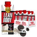 Lean Body Ready-to-Drink Cookies and Cream Protein Shake, 40g Protein, Whey Blend , 0 Sugar, Gluten No, 22 Vitamine & Minerali, (Cartone riciclabile & Lid - Confezione da 12) LABRADA , 17 Fl Oz (Pack of 12)
