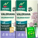 Hanan Valerian Root Tea for Bedtime (50 Bags) - Te de Valeriana, Herbal Calming Night Tea - 100% Pure, Caffeine-Free, Non-OGM, Herb from Peru - Confezione da 2 Boxe
