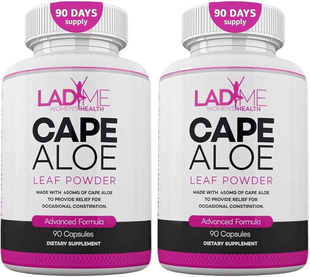 Lassativo di erbe di Capo Aloe puro per il sollievo dalla costipazione Rilievo sano Movimento di bovina Cleanse naturale & Detox Integratore alimentare Progettato per le donne da Ladyme 180 capsule