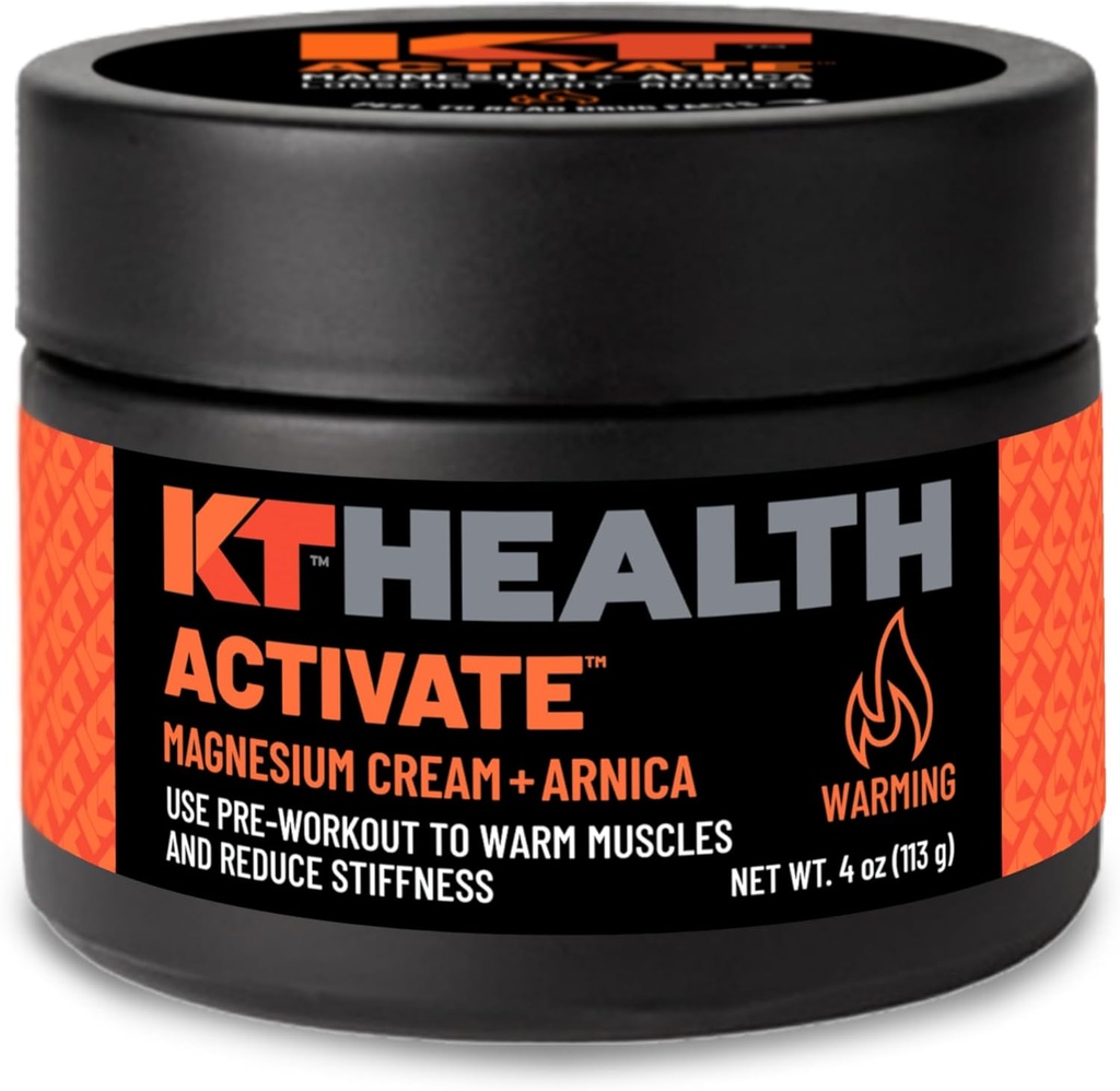 KT Salute, Crema di Magnesio, Attivare - Warms & Loosens muscoli stretti - Utilizzare Pre-allenamento per ridurre lo stress