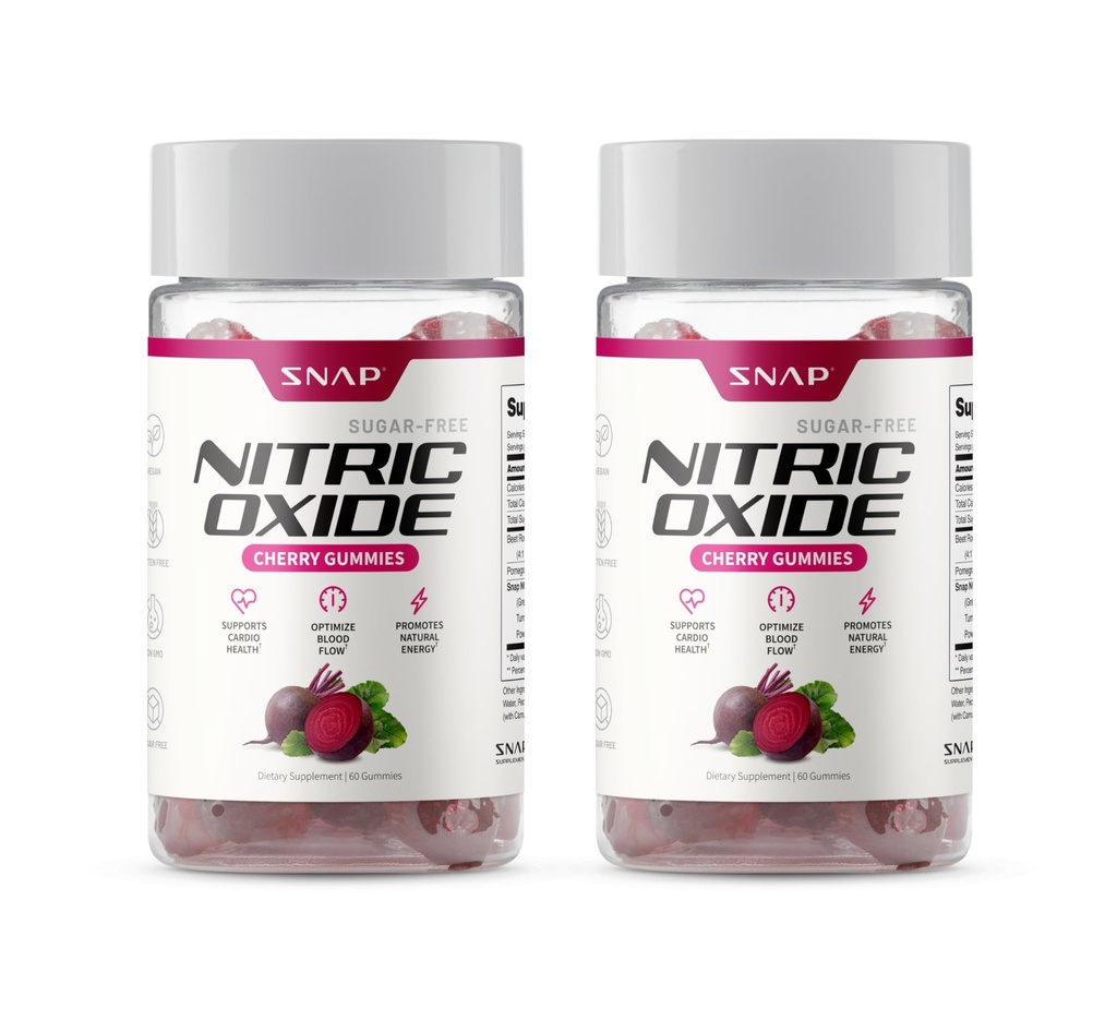 Gommie di radice di barbabietola, supplemento di ossido nitrico w/betti organici, vitamine, melograno e antiossidanti per l'energia, il supporto di salute e Circolazione del cuore, 60 Gummie senza zucchero, 2 confezione, ciliegie