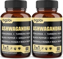 2 confezioni 60 capsule - 8050mg Ashwagandha Extract Supplemento - 7in1 con Fenugreek, Maca, Turco, Rhodiola, Ginger & Black Pepper - Spirito, Immune & Energy Support - 4 mesi di fornitura